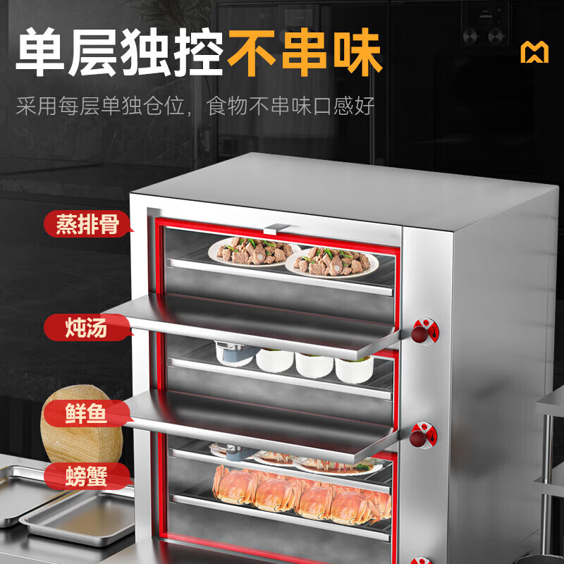 麥大廚商用蒸柜900mm標(biāo)準(zhǔn)電熱款三門海鮮蒸柜
